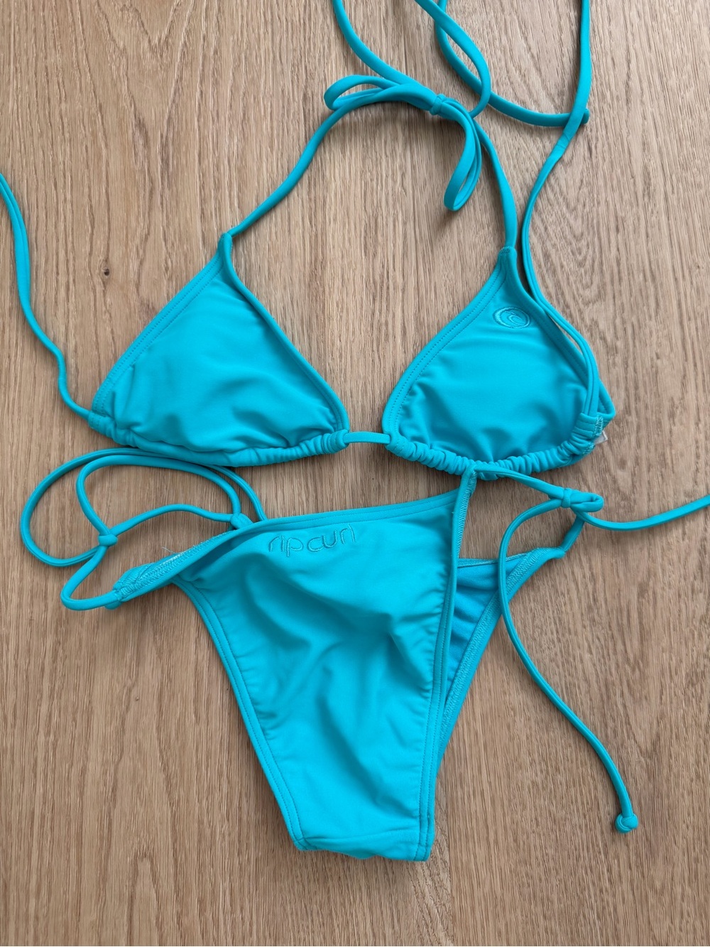 Turquoise Triangle String Bikini Set - Picture 2 of 2
